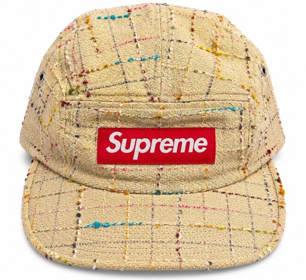 SUPREME Boucle Camp Cap TAN MULTICOLOR Hat Adjustable Made In USA
